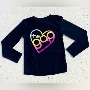 The GAP Kids Girls Rashguard Long Sleeve Black Swim Top S (6-7)114/134 Sun Shirt